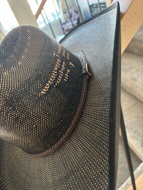 Justin Bent Rail Dark Straw Cowboy Hat – Size 7 3/8